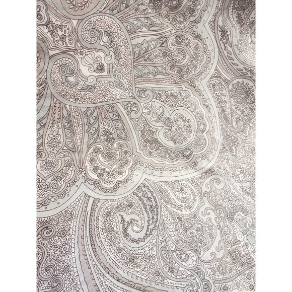 RALPH LAUREN Queen Flat Sheet Coral Beach 100% Cotton Paisley Taupe PRISTINE - Picture 16 of 16